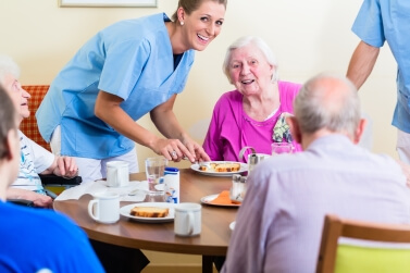 nurse with older people